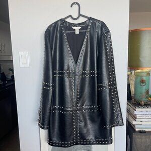 H&M Edition Leather Studded Mini Dress Black Size Small $180